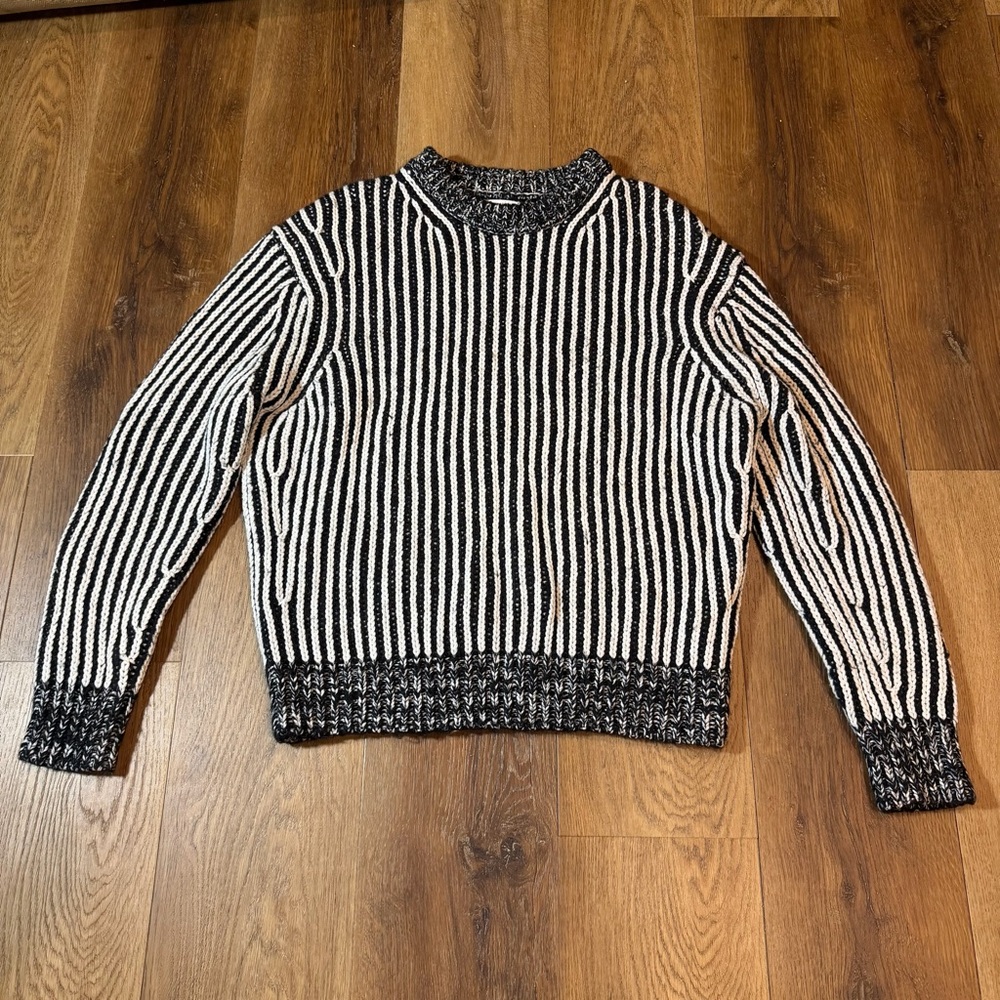 Black White Striped Sweater 80s Inspired Sweater Ribbed Knit Jack Skellington
